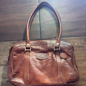 OROTON LEATHER AUSTRALIA BROWN HANDBAG. GENUINE COW HIDE.